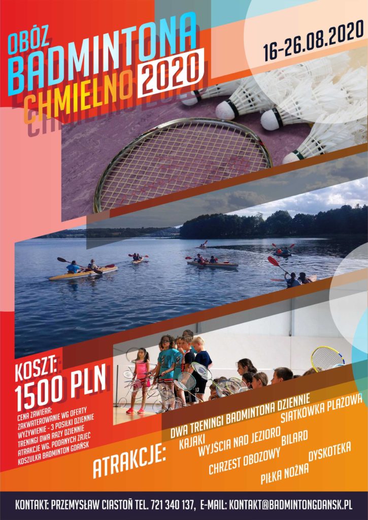 Obóz Badmintona Chmielno 2020